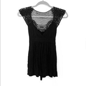 Forever 21 Open Back Crocheted Top